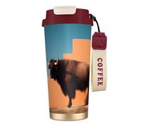 Stylish Customized Tumbler - Unique Coffee Tumbler, Perfect for Travel & Everyday Use Consuming cattle Red