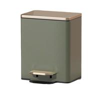 Stylish Dark Green 12L Stainless Steel Trash Can for Kitchen & Bathroom - Efficient Waste Management Space-Saving Design Modern Home Essentials (38.5 x 26 x 22CM)