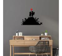 Stylish Decorative Metal Wall Accessory, 52 x 70 cm, 100% Metal (1.5 mm), Black & Red, Easy Wall Mounting, Perfect for Modern Home Decor