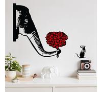 Stylish Decorative Metal Wall Accessory, Black & Red, 72 x 72 cm, 100% Metal, 1.5 mm Thickness, Perfect for Modern Home Decor & Art Display
