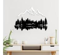 Stylish Decorative Metal Wall Accessory, Black & White, 62 x 22 cm & 70 x 51 cm, 100% Metal, 1.5 mm Thick, Easy Wall Mounting, Perfect for Home Decor