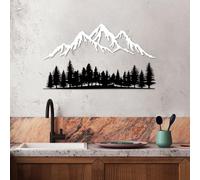 Stylish Decorative Metal Wall Accessory, Black & White, 70 x 22 cm & 70 x 40 cm, 100% Metal, 1.5 mm Thick, Easy Wall Mounting, Perfect for Home Decor