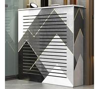 Stylish Decorative Radiator Cover Cabinet with Storage Shelf, 4-Sided Heater Protector for Living Room & Hallway, Space-Saving Clutter Hiding Design (80x80x25cm/31x31x10in)