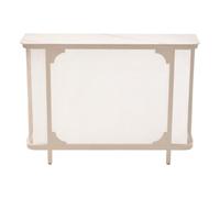 Stylish Decorative Radiator CoverBreathable Heating Cabinet for Living Room Bedroom & CorridorWhite Stone Tile & Iron Frame (59x10x35in)