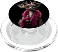 Stylish Deer Portrait Fashion Animal Red Wine Graphic Doe PopSockets PopGrip for MagSafe