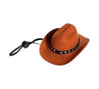 Stylish Denim Cat Hat with Star Print - Comfortable Polyester Accessory for Indoor and Outdoor Use Perfect for Small (Brown, M)