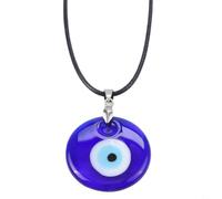 Stylish Devil's Eye Themed Necklace Featuring a Distinctive Blue Eye Design Made from Glass Materials (Round)