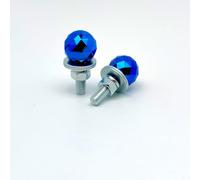 Stylish Diamond Pattern Number Plate Bolts M6 Standard Thread Security Fasteners - Carbon Steel Screw Set for Auto Registration Plates Red(Blue)