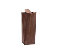 Stylish Diamond-Shaped Walnut Wooden Trash Can with Lid - Large Wastebasket for Home Office & Creative Spaces - Elegant Garbage Bin for Modern Living Room Decor