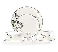 Stylish Dinner Set for Luxury Restaurant and Home, Bone China Dinnerware Set Ceramic Bowls, Plates, Cups and Saucers Landscape Painting Style Tableware Set New Chinese Style Dinner Set Kitchenware