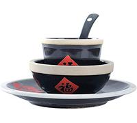 Stylish Dinner Set for Restaurant and Home, Old-Fashioned Antique Ceramic Tableware Blessing Dish Set Table Commercial Four-Piece Bowl Hotel Porcelain Dinnerware Kitchenware