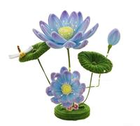 Stylish DIY Lotus Table Lamp Night Light Create Your Unique Lighting Experience with This Material Package (Blue)