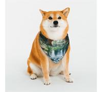 Stylish Dog Bandana - Unique Customized Patterns for Pet Clothes, Perfect for Dog Birthday, Valentine's Day, and More - Durable Polyester Pet Scarf Murmuring Stream Medium