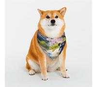 Stylish Dog Bandana - Unique Customized Patterns for Pet Clothes, Perfect for Dog Birthday, Valentine's Day, and More - Durable Polyester Pet Scarf The Leopard Next to the Lilac Flower