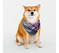 Stylish Dog Bandana - Unique Customized Patterns for Pet Clothes, Perfect for Dog Birthday, Valentine's Day, and More - Durable Polyester Pet Scarf Lotus Flowers, Urban Ruins