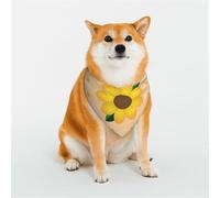 Stylish Dog Bandana - Unique Customized Patterns for Pet Clothes, Perfect for Dog Birthday, Valentine's Day, and More - Durable Polyester Pet Scarf Sunflower Radiance Medium