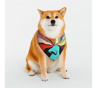 Stylish Dog Bandana - Unique Customized Patterns for Pet Clothes, Perfect for Dog Birthday, Valentine's Day, and More - Durable Polyester Pet Scarf Abstract Art, face in a disc