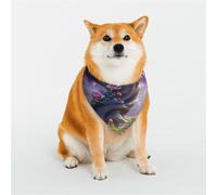 Stylish Dog Bandana - Unique Customized Patterns for Pet Clothes, Perfect for Dog Birthday, Valentine's Day, and More - Durable Polyester Pet Scarf PurpleFlowerTree Large