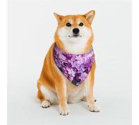 Stylish Dog Bandana - Unique Customized Patterns for Pet Clothes, Perfect for Dog Birthday, Valentine's Day, and More - Durable Polyester Pet Scarf Lilac Blossom Bliss Small
