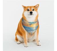 Stylish Dog Bandana - Unique Customized Patterns for Pet Clothes, Perfect for Dog Birthday, Valentine's Day, and More - Durable Polyester Pet Scarf SeagullsGoldenHour Small