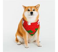 Stylish Dog Bandana - Unique Customized Patterns for Pet Clothes, Perfect for Dog Birthday, Valentine's Day, and More - Durable Polyester Pet Scarf Flag of Wales Small