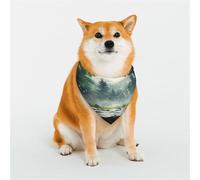 Stylish Dog Bandana - Unique Customized Patterns for Pet Clothes, Perfect for Dog Birthday, Valentine's Day, and More - Durable Polyester Pet Scarf Fantasy Forest Background