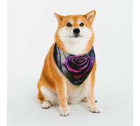Stylish Dog Bandana - Unique Customized Patterns for Pet Clothes, Perfect for Dog Birthday, Valentine's Day, and More - Durable Polyester Pet Scarf Deep Purple Roses