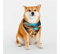 Stylish Dog Bandana - Unique Customized Patterns for Pet Clothes, Perfect for Dog Birthday, Valentine's Day, and More - Durable Polyester Pet Scarf Night Glow Beach Large