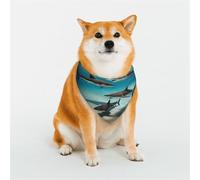 Stylish Dog Bandana - Unique Customized Patterns for Pet Clothes, Perfect for Dog Birthday, Valentine's Day, and More - Durable Polyester Pet Scarf Shark Quartet Swim Large