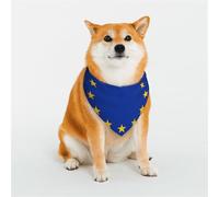 Stylish Dog Bandana - Unique Customized Patterns for Pet Clothes, Perfect for Dog Birthday, Valentine's Day, and More - Durable Polyester Pet Scarf EU Flag Medium