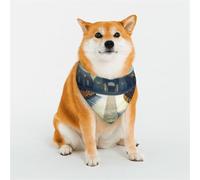 Stylish Dog Bandana - Unique Customized Patterns for Pet Clothes, Perfect for Dog Birthday, Valentine's Day, and More - Durable Polyester Pet Scarf Pew Large