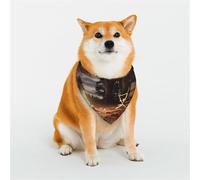 Stylish Dog Bandana - Unique Customized Patterns for Pet Clothes, Perfect for Dog Birthday, Valentine's Day, and More - Durable Polyester Pet Scarf The fire Pit in the Destroyed Library