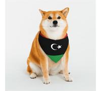 Stylish Dog Bandana - Unique Customized Patterns for Pet Clothes, Perfect for Dog Birthday, Valentine's Day, and More - Durable Polyester Pet Scarf Libyan Flag Medium