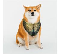 Stylish Dog Bandana - Unique Customized Patterns for Pet Clothes, Perfect for Dog Birthday, Valentine's Day, and More - Durable Polyester Pet Scarf Peacock Spreading its Tail