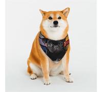Stylish Dog Bandanas - Patterns for Dog Valentines, Birthdays & More - Soft Polyester Pet Clothes Cute Little Black Dog Large