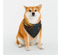 Stylish Dog Bandanas - Patterns for Dog Valentines, Birthdays & More - Soft Polyester Pet Clothes Dim Streets with Golden Roses Large