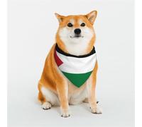 Stylish Dog Bandanas - Patterns for Dog Valentines, Birthdays & More - Soft Polyester Pet Clothes Flag of Palestine Large