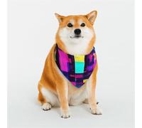 Stylish Dog Bandanas - Patterns for Dog Valentines, Birthdays & More - Soft Polyester Pet Clothes Neon Volume lamp Small