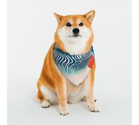 Stylish Dog Bandanas - Patterns for Dog Valentines, Birthdays & More - Soft Polyester Pet Clothes Wave Art Large