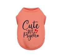 Stylish Dog Clothes: Expressive Cotton Puppy Shirt Vest for Small and Medium Dogs, Featuring 'Cute but Psycho' Slogan Print - Perfect for Showing Off Your Pet's Unique Style! Watermelong Red XXS