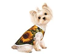 Stylish Dog Tshirts for Medium & Small Dogs - Unique Customized Designs, Perfect for Everyday Wear and Special Occasions Sunflower Trio Bloom Large