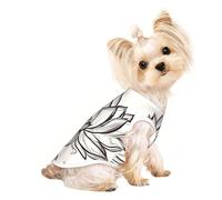Stylish Dog Tshirts for Medium & Small Dogs - Unique Customized Designs, Perfect for Everyday Wear and Special Occasions Lotus Line Art Large