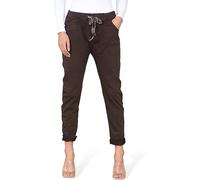 Stylish Doll Women’s Magic Pants - Plain High Elasticated Adjustable Waist Ladies Turn Up Trousers Stretch Bottoms with 2 Pockets Italian Casual Joggers Plus Size Pants (Chocolate, UK 22)
