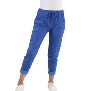 Stylish Doll Women’s Magic Pants - Plain High Elasticated Adjustable Waist Ladies Turn Up Trousers Stretch Bottoms with 2 Pockets Italian Casual Joggers Plus Size Pants (Royal Blue, UK 18)