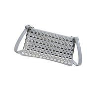 Stylish Dot Studded Shoulder Bag for Women PU Leather with Adjsutable Strap, Gray