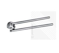 Stylish Double 2 Arm Swivel Towel Rail Bar Bathroom Bath Accessory Chrome