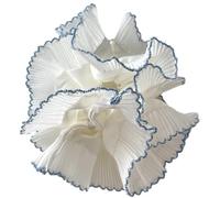 Stylish Double Layer Elastic Hair Scrunchy Oversized White Cut Out Pleated Hair Accessory For Parties And Daily Wear