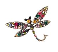 Stylish Dragonfly Brooch Alloy Distinctive Dragonfly Brooch with Rhinestones Lapel Pin Jewelry for Daily Wear Gatherings Lightweight Fashion Lapel Pin, one size, As described