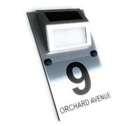 STYLISH DUAL LAYER HOUSE SIGN PLAQUE DOOR NUMBER STREET NAME LED SOLAR CUSTOMISED SIGN