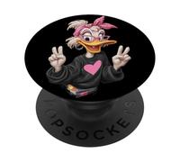 Stylish Duck Cartoon Funny Animal Pink Bandana Playful Sharp PopSockets Adhesive PopGrip